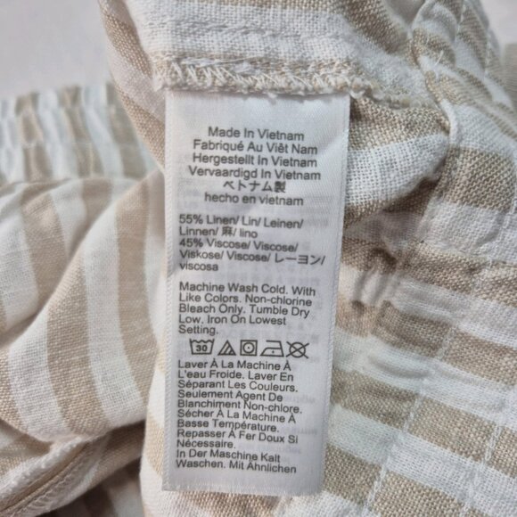 J.Crew Women's Striped linen-blend drawstring Shorts Size XXL Tan White (54) - Picture 6 of 13